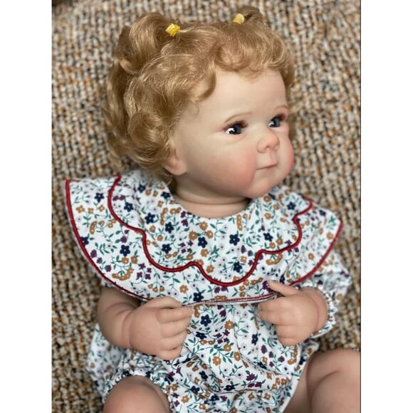 🆕18 Inch Full Vinyl Body Reborn Baby Dolls Girl Newborn Doll Blonde Hair - Picture 7 of 8